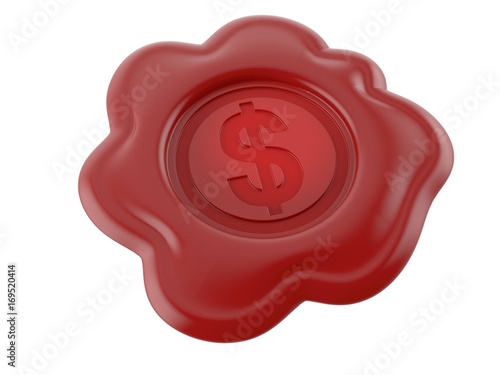Dollar symbol with seal stamper