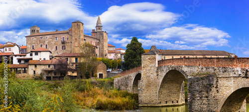 impressive medieval Bormida monastery and castle in regione Asti in Piemonte, Italy