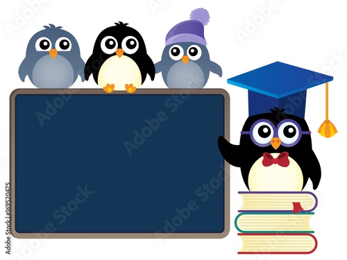 School penguins theme image 1