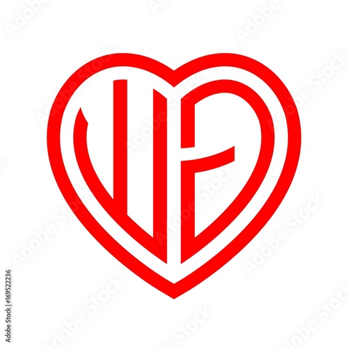 Free Download initial letters logo wg red monogram heart love shape - GFXLoad