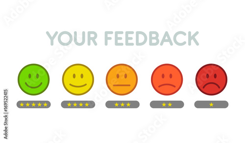 Set smiley feedback - isolated vector illustration