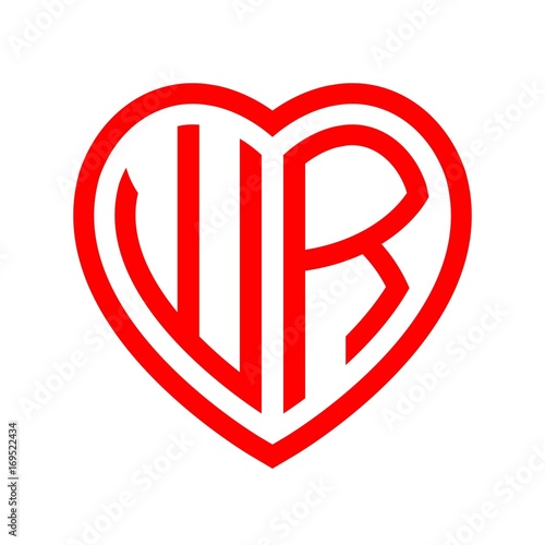 Free Download initial letters logo wr red monogram heart love shape - GFXLoad