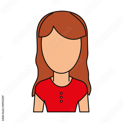 Woman faceless cartoon icon vector illustration graphic design