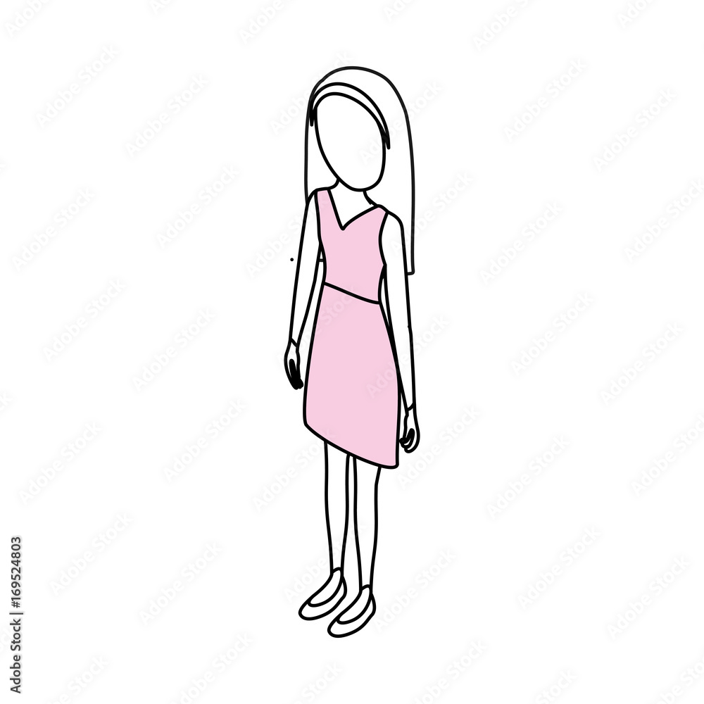 Woman faceless cartoon icon vector illustration graphic design Woman faceless cartoon icon vector illustration graphic design