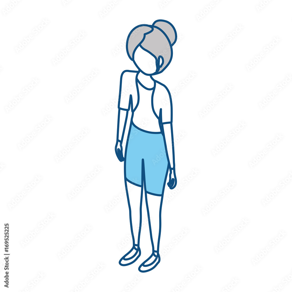 Woman faceless cartoon icon vector illustration graphic design Woman faceless cartoon icon vector illustration graphic design