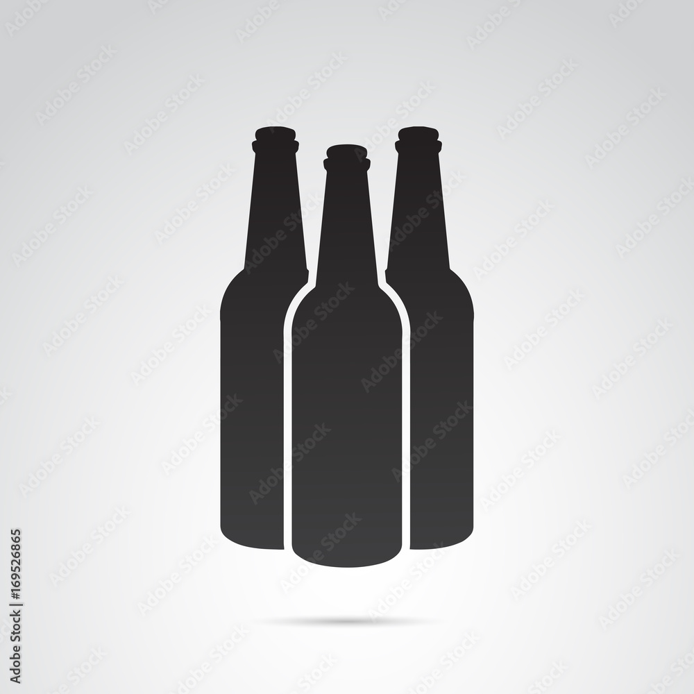 Bottle icon isolated on white background. Vector art.