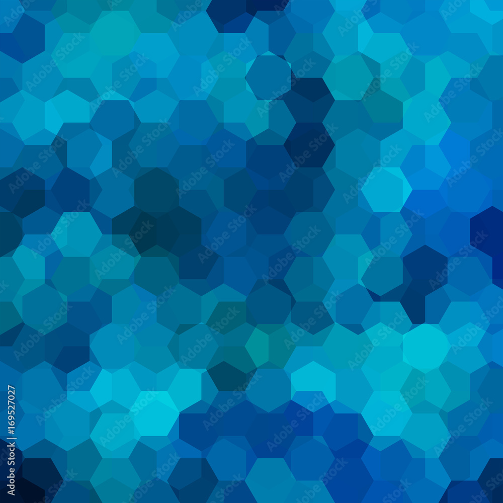 Background made of dark blue hexagons. Square composition with geometric shapes. Eps 10