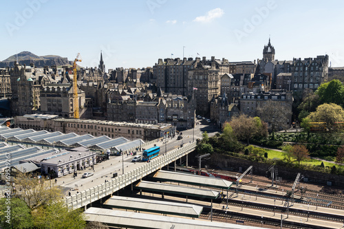 A view looking south (towards the old town) from the Scott Monument, Princes Street, Edinburgh, Scotland.
