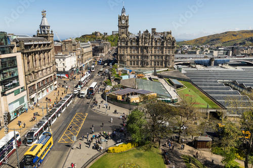 A view looking east from the Scott Monument  Princes Street  Edinburgh  Scotland.