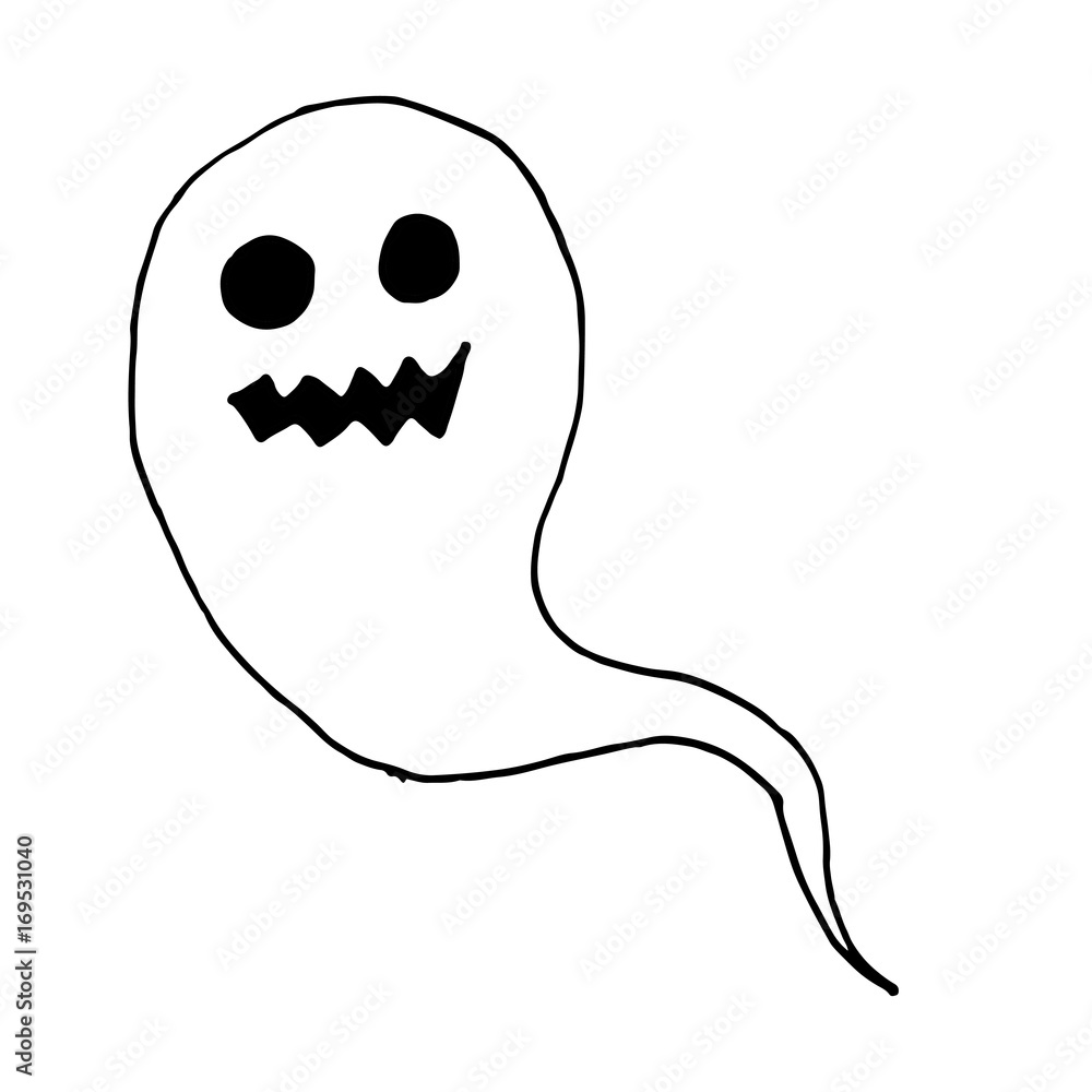 set of cartoon spooky scary ghosts character, hand-drawn ghosts for halloween celebration set of cartoon spooky scary ghosts character, hand-drawn ghosts for halloween celebration