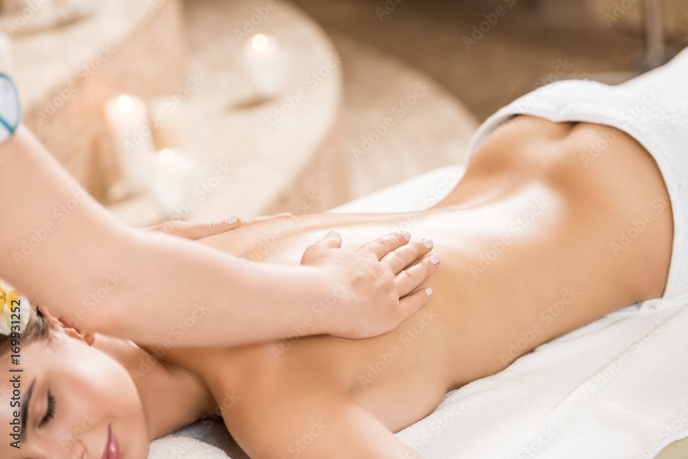 Fototapeta premium massage therapist making massage