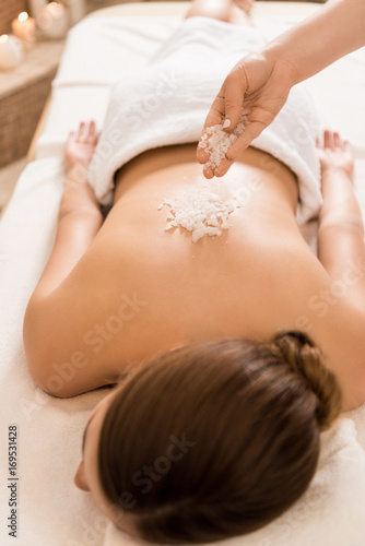 massage with salt scrub