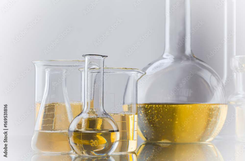 Lab glassware, science laboratory research and development concept Lab glassware, science laboratory research and development concept