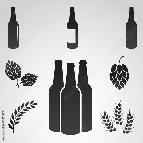 Beer vector icon set.