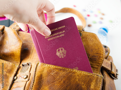 German passport in bag