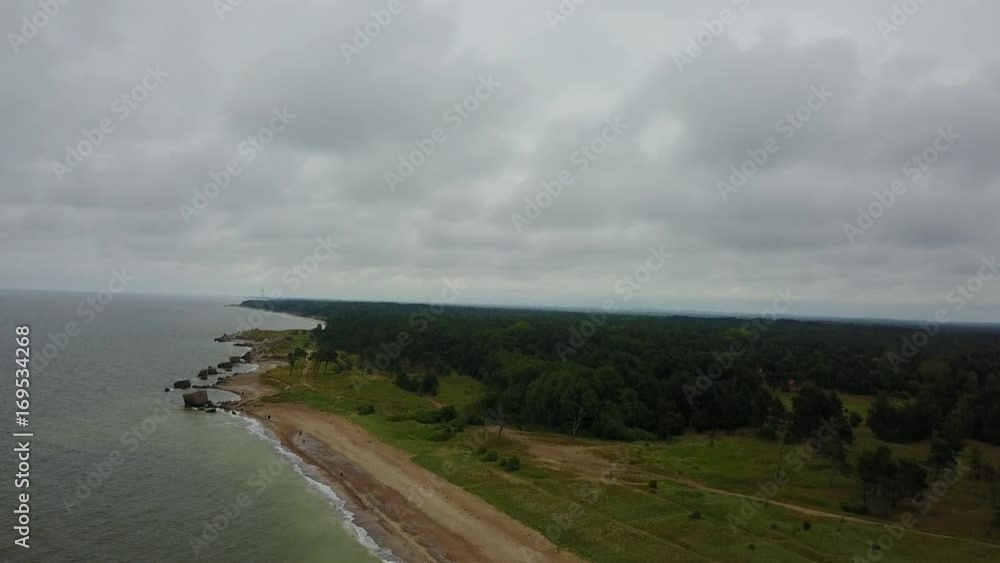 Liepaja Latvia Baltic Sea Seaside Aerial drone top view 4K UHD video Liepaja Latvia Baltic Sea Seaside Aerial drone top view 4K UHD video