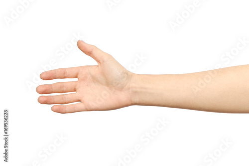 Woman's hand who is willing to make a deal
