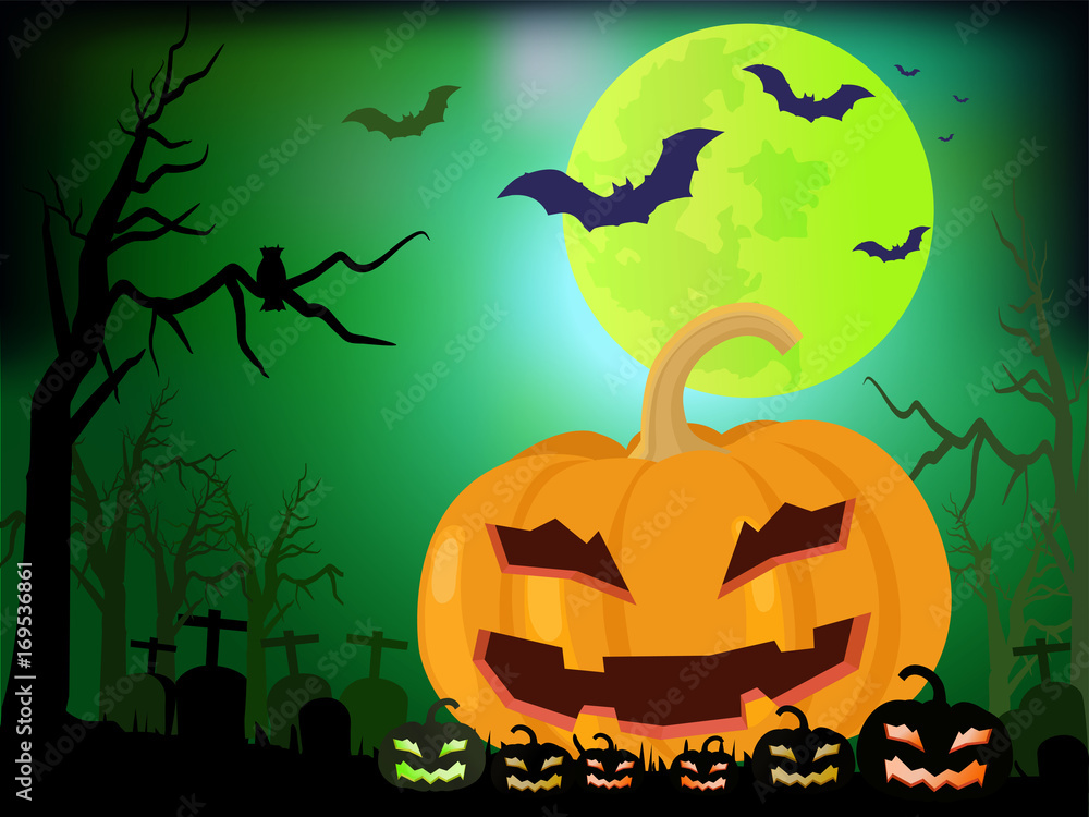 Happy halloween day background vector illustration.
