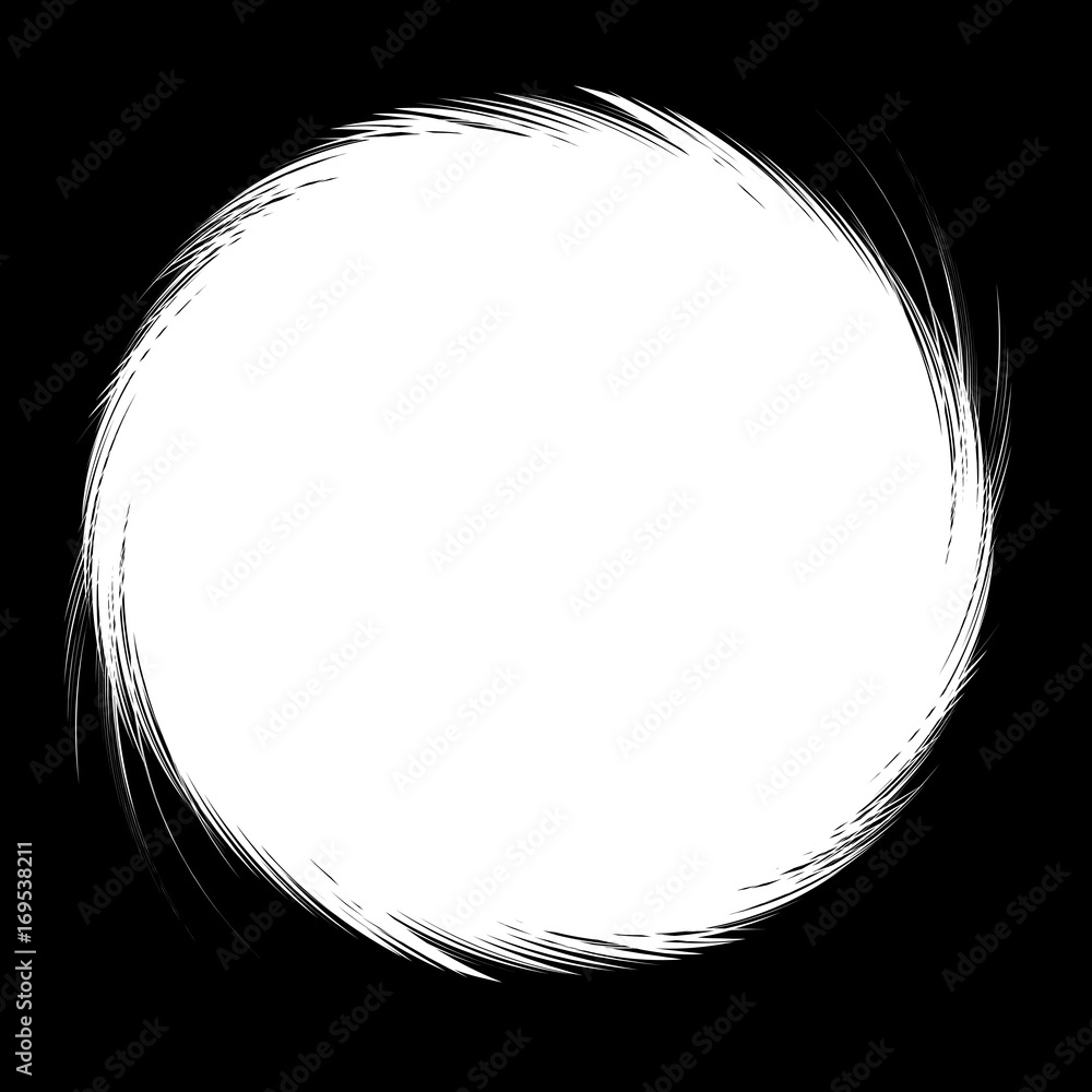 Abstract White Round Frame on Black Background Vector Illustration ...