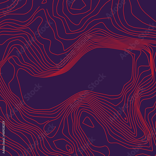 Abstract Topographic Lines Map Vector Illustration Background