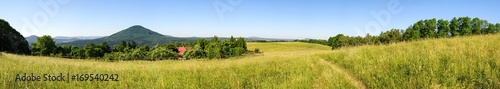 Panoramatic view of meadows and forests in Czech Switzerland