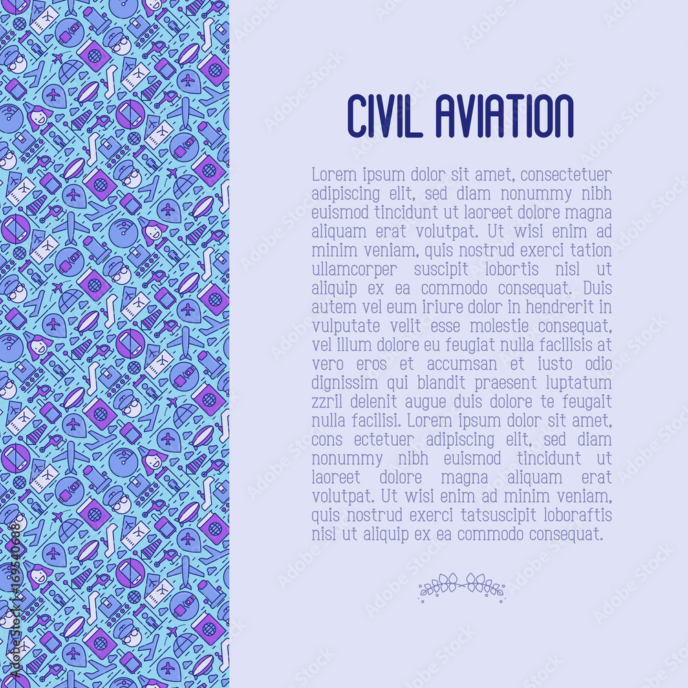 custom made wallpaper toronto digitalCivil aviation concept contains thin line icons related to airport and tourism. Vector illustration for banner, web page, print media.