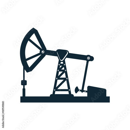 vector oil fuel pump, derrick simple flat icon pictogram isolated on a white background. Gas oil fuel, energy power industry symbol, sign