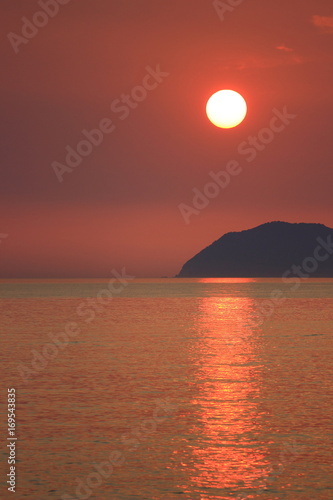 Sunset on Adriatic sea in Croatia