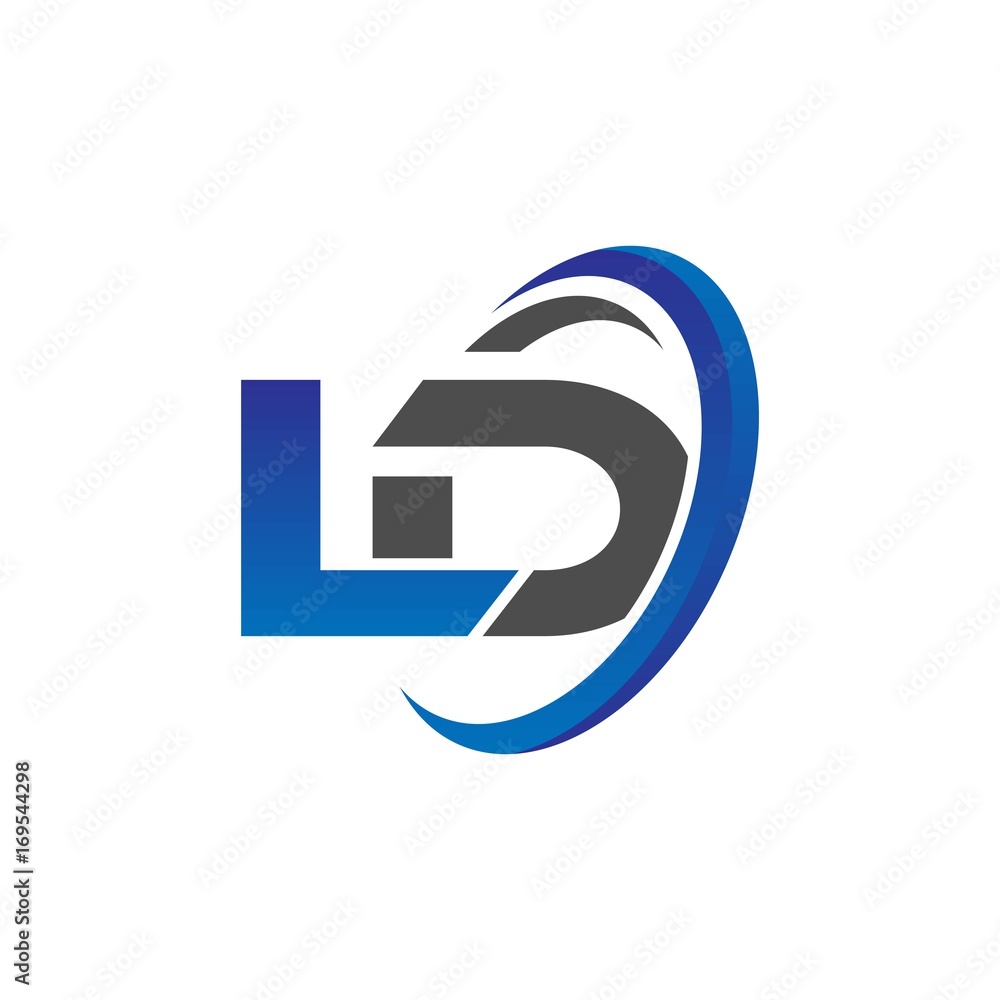 vector initial logo letters ld with circle swoosh blue gray vector initial logo letters ld with circle swoosh blue gray