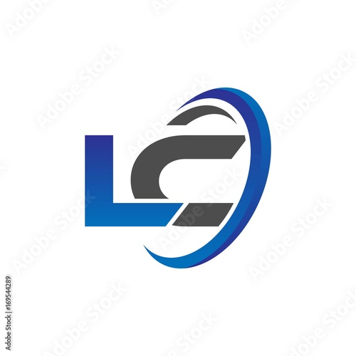 Free Download vector initial logo letters lc with circle swoosh blue gray - GFXLoad