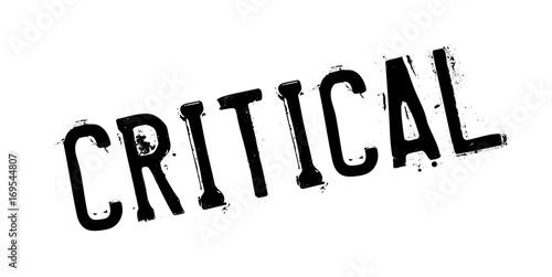 Critical rubber stamp. Grunge design with dust scratches. Effects can be easily removed for a clean, crisp look. Color is easily changed.