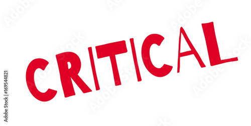 Critical rubber stamp. Grunge design with dust scratches. Effects can be easily removed for a clean, crisp look. Color is easily changed.