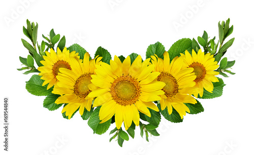 Yellow sunflowers composition