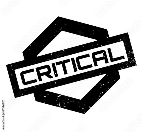 Critical rubber stamp. Grunge design with dust scratches. Effects can be easily removed for a clean, crisp look. Color is easily changed.