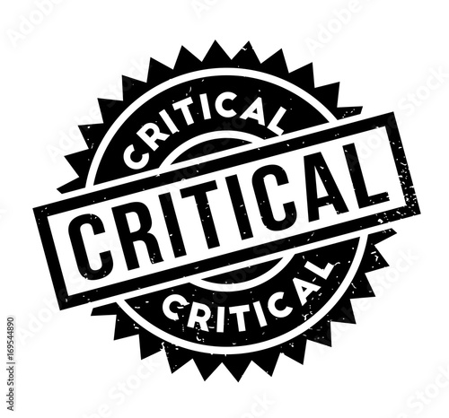 Critical rubber stamp. Grunge design with dust scratches. Effects can be easily removed for a clean, crisp look. Color is easily changed.
