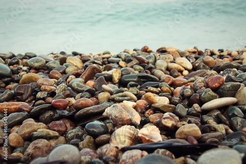 Stones background on the beach