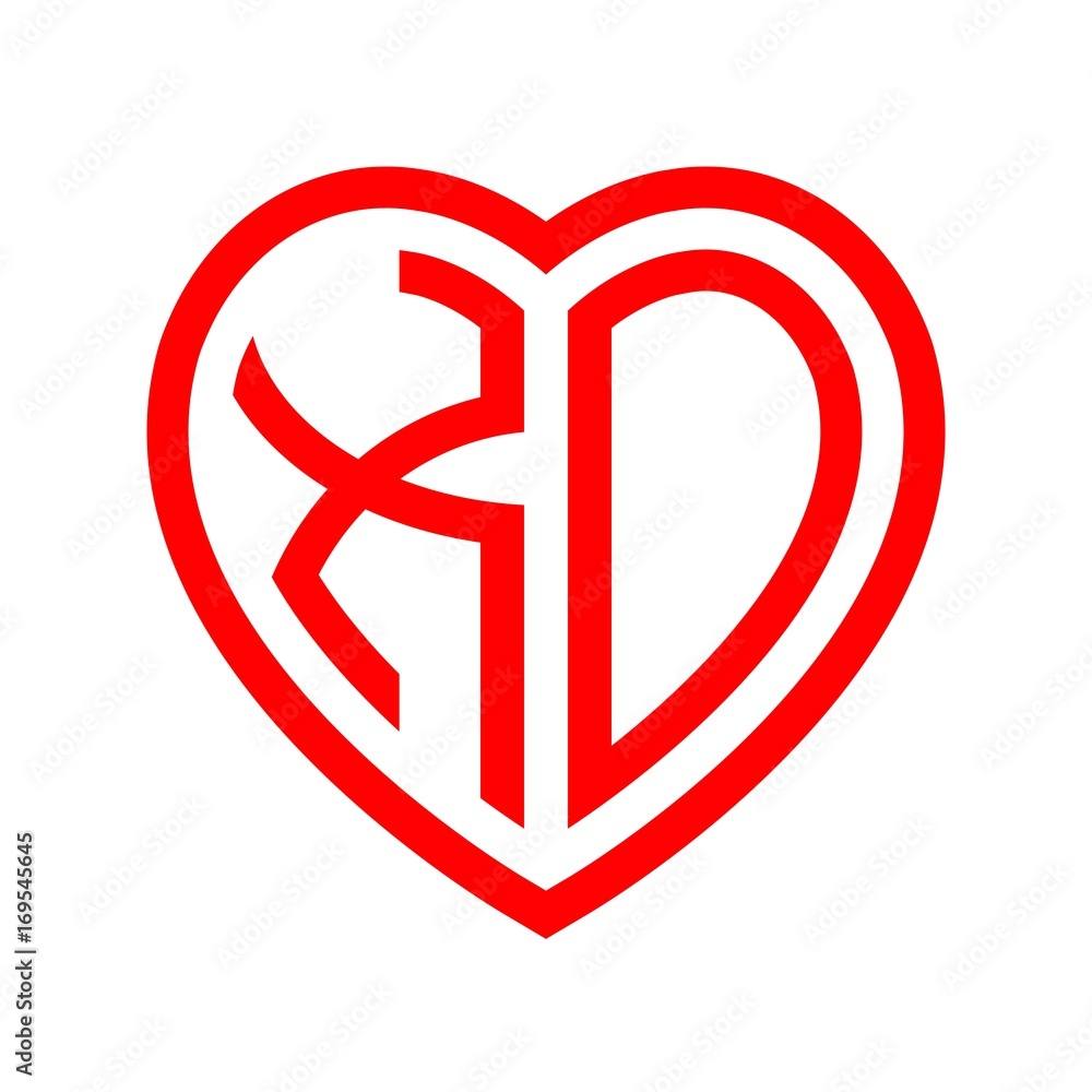 initial letters logo xo red monogram heart love shape initial letters logo xo red monogram heart love shape