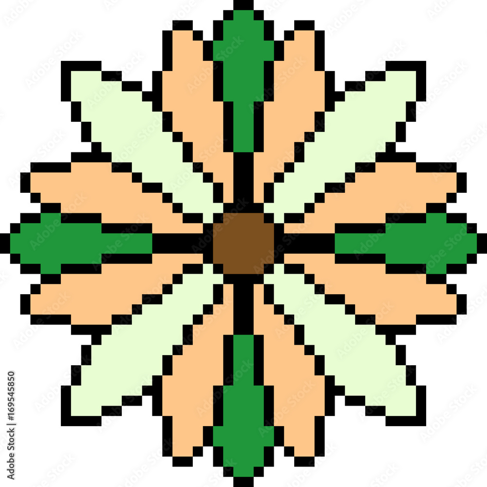 Fototapeta premium vector pixel art flower