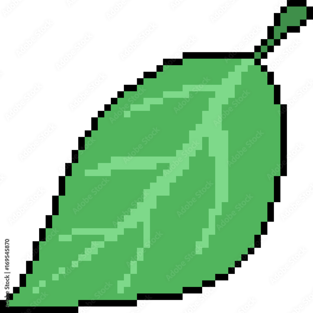vector pixel art leaf