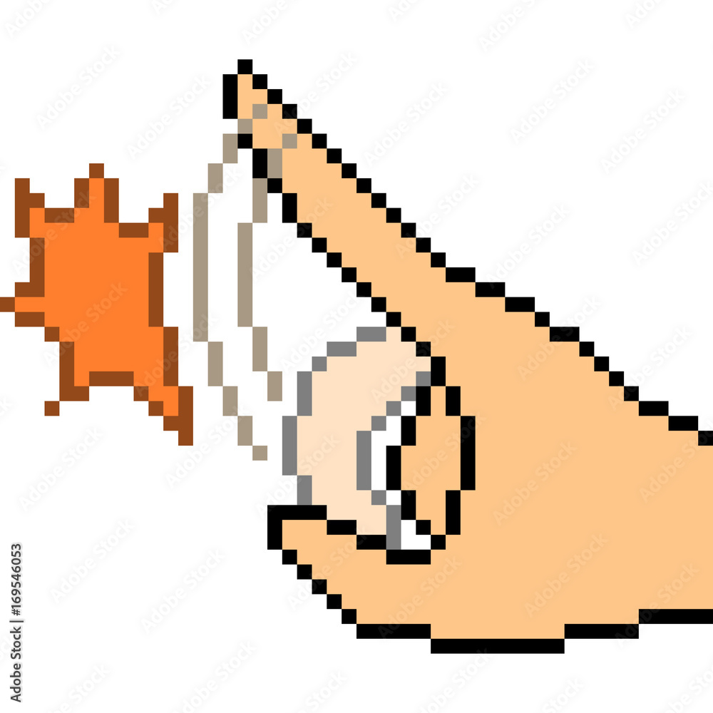 vector pixel art hand sign flick vector pixel art hand sign flick