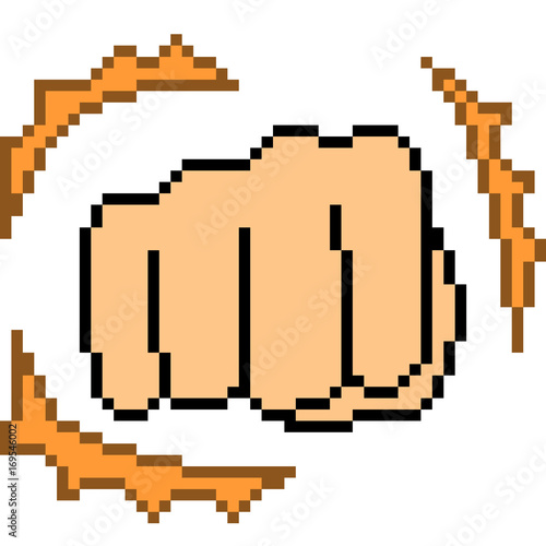 vector pixel art hand sign punch