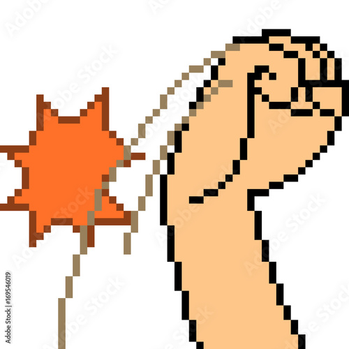 vector pixel art hand sign uppercut