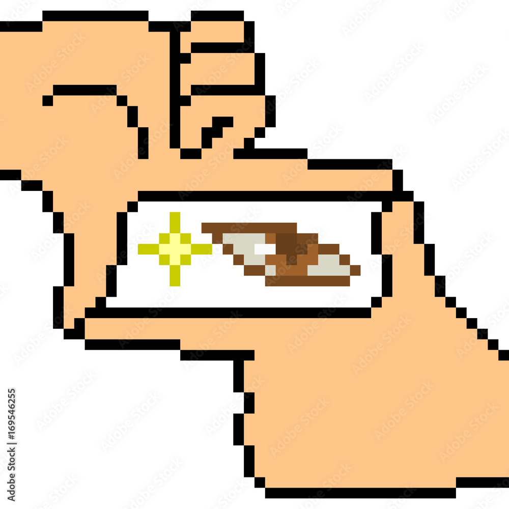 Fototapeta premium vector pixel art hand sign see