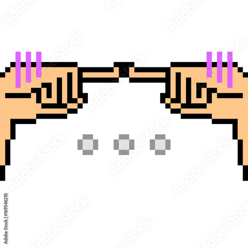 vector pixel art hand sign regret
