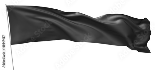 Εκτύπωση καμβά Long black flag on flagpole.