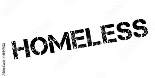 Homeless rubber stamp. Grunge design with dust scratches. Effects can be easily removed for a clean, crisp look. Color is easily changed.