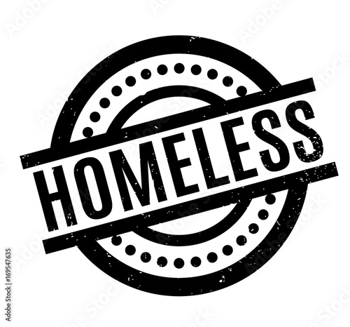 Homeless rubber stamp. Grunge design with dust scratches. Effects can be easily removed for a clean, crisp look. Color is easily changed.