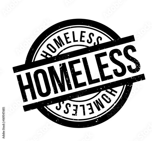 Homeless rubber stamp. Grunge design with dust scratches. Effects can be easily removed for a clean, crisp look. Color is easily changed.