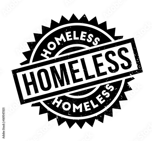 Homeless rubber stamp. Grunge design with dust scratches. Effects can be easily removed for a clean, crisp look. Color is easily changed.