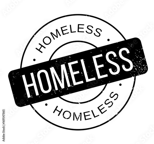 Homeless rubber stamp. Grunge design with dust scratches. Effects can be easily removed for a clean, crisp look. Color is easily changed.